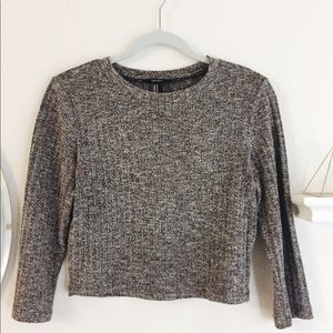 Marled Gray Crop Top